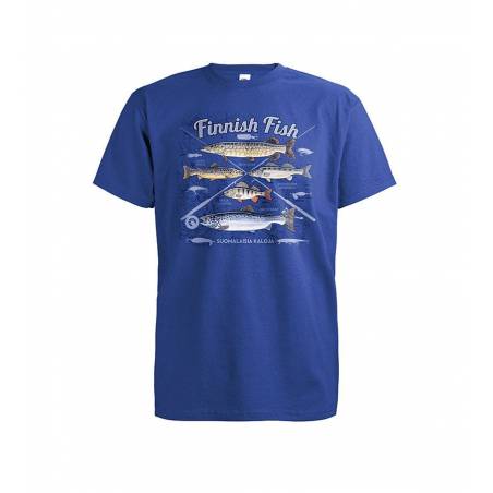 Royal sininen DC Finnish Fish T-paita