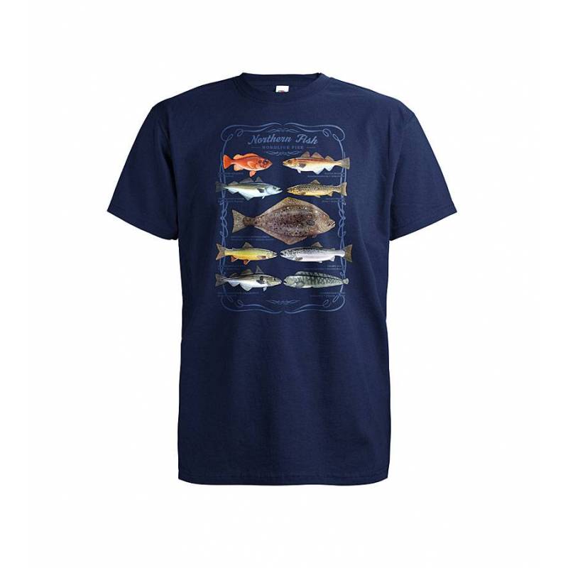 Syvänsininen Northern Fish T-paita