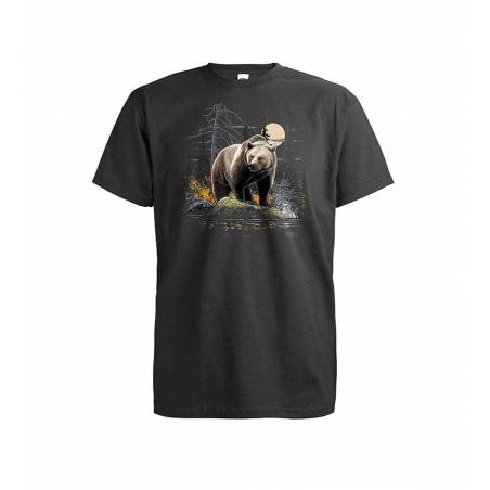 Grafiitinharmaa Karhu kivellä T-paita