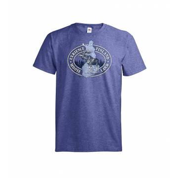 Retro Royal Heaher Moose and map T-shirt