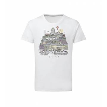 Valkoinen DC Helsinki Piirretty T-paita
