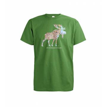 Kelly Green DC Moose and Helsinki map T-shirt