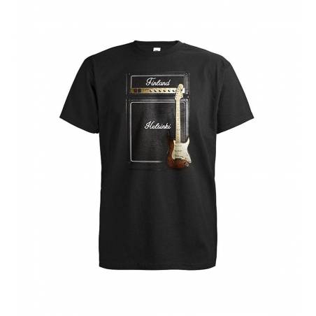 Black DC Helsinki, guitar and amplifierT-shirt