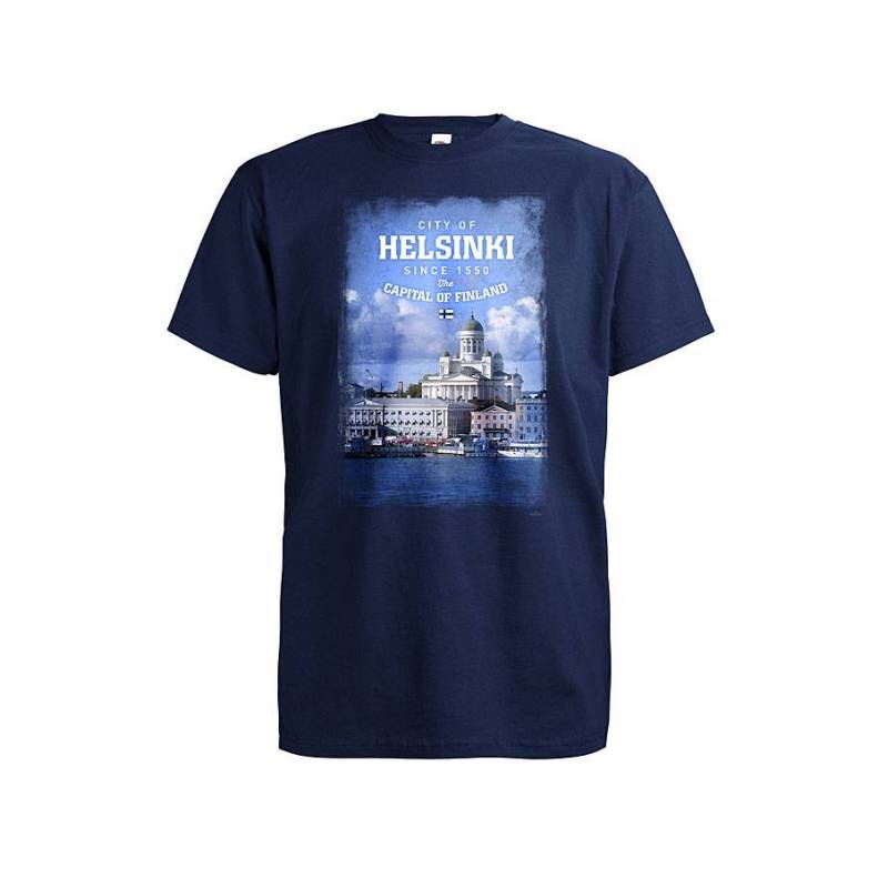 Deep Navy DC Helsinki, Capital of Finland T-shirt