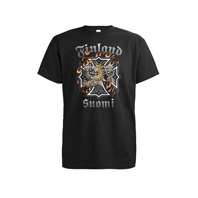 Black DC Lion and Maltese cross T-shirt