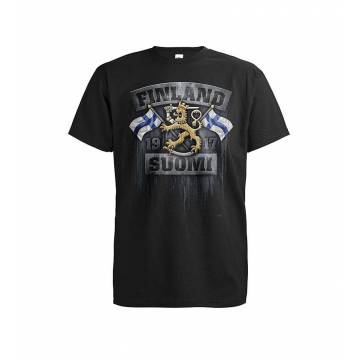 Black DC Flags and lion T-shirt