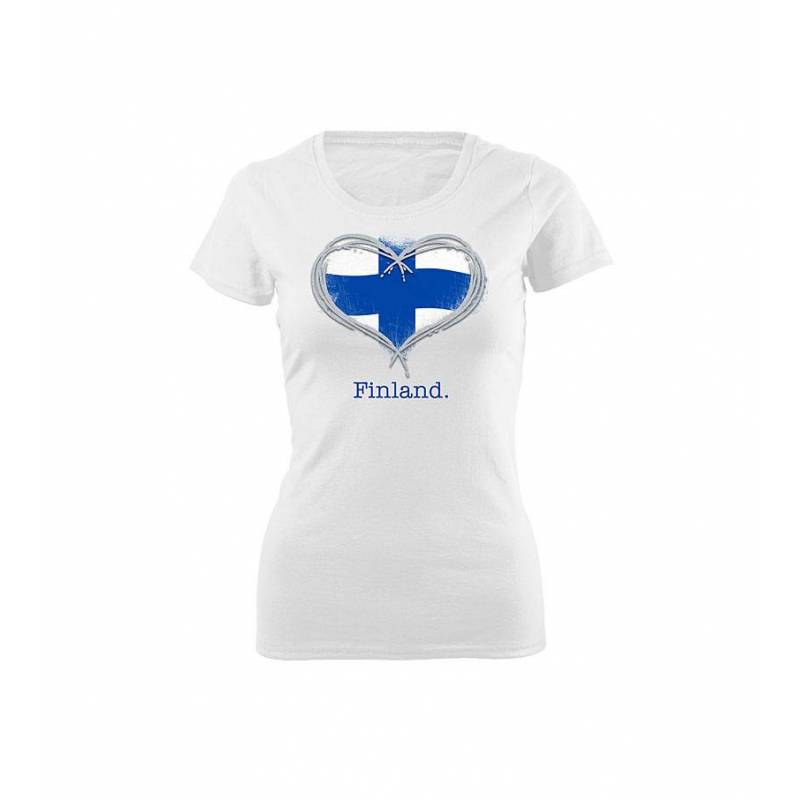 White DC Finland Heart Slim T-shirt