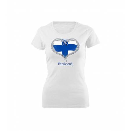 White DC Finland Heart Slim T-shirt
