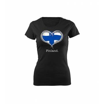Black DC Finland Heart Slim T-shirt