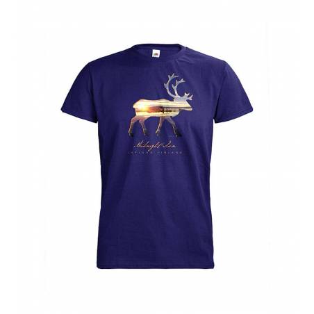 Cobalt blue DC Reindeer silhoutte, Midnight sun T-shirt