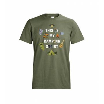 Metsän vihreä DC This is my camping shirt T-paita