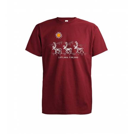 Brick Red Illustrated reindeer T-shirt