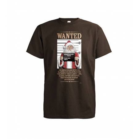 Suklaanruskea Wanted! Santa Claus T-paita