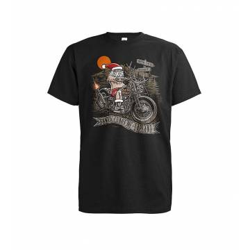 Black DC Santa and motorcycle T-shirt
