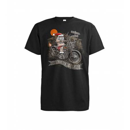 Black DC Santa and motorcycle T-shirt