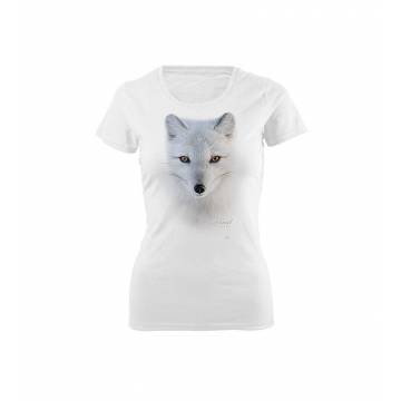White DC Arctic fox  head Slim T-shirt