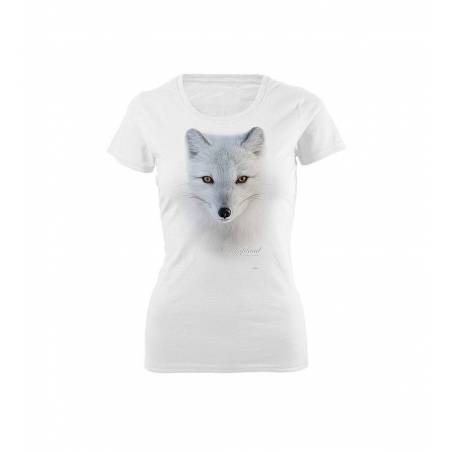 White DC Arctic fox  head Slim T-shirt