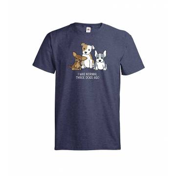 Navy Vintage Heather I was normal three dogs ago T-shirt