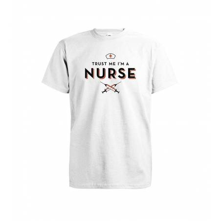Valkoinen DC Trust me I´m a Nurse T-paita