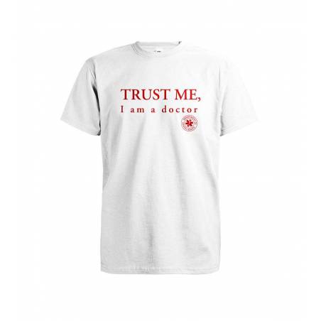 Valkoinen Trust me I am doctor T-paita