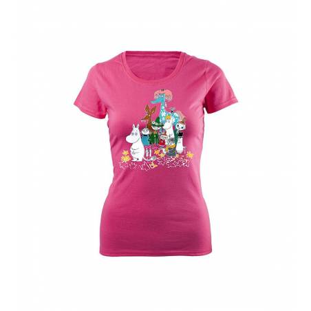 Fuchsia DC Moomins and the horse Slim T-shirt