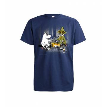 Navy Blue Moomin and snufkin by campfire