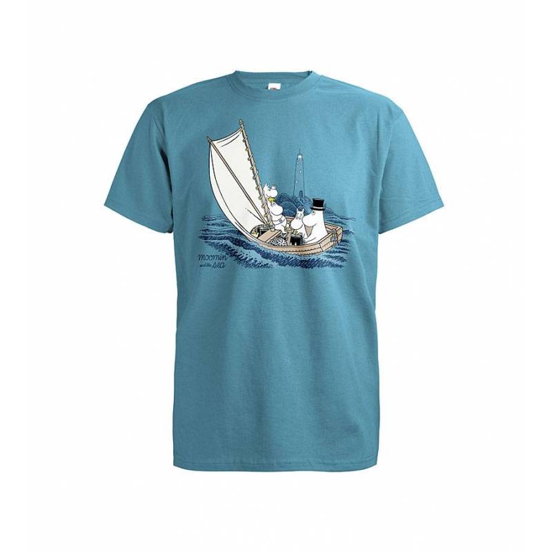 Azure Blue DC Moomins and the lighthouse T-shirt