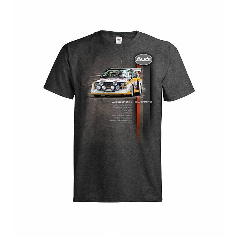 Dark melange gray DC Audi Quattro S1 T-shirt