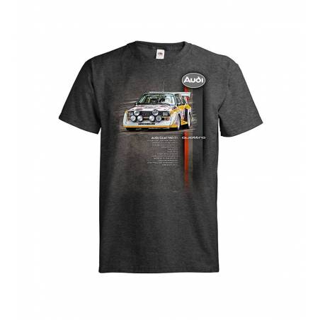 Dark melange gray DC Audi Quattro S1 T-shirt