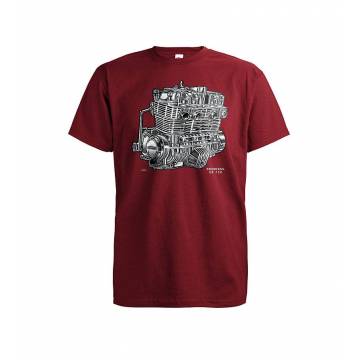 Brick Red DC Honda CB 750 Engine T-shirt