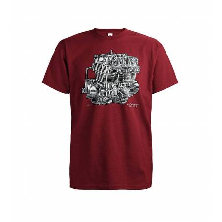 Brick Red DC Honda CB 750 Engine T-shirt