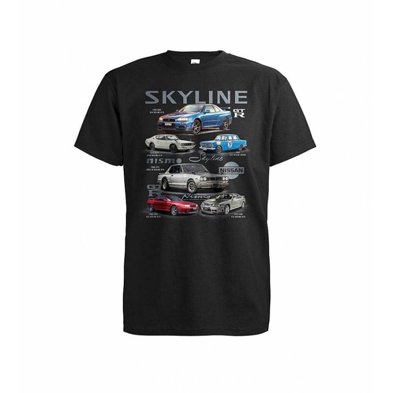 Musta DC Nissan Skyline T-paita