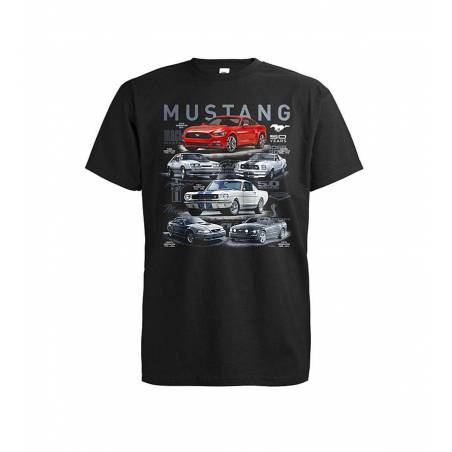 Musta DC Mustang 6 Generations T-paita