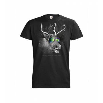 Black DC Reindeer with Shades T-Shirt