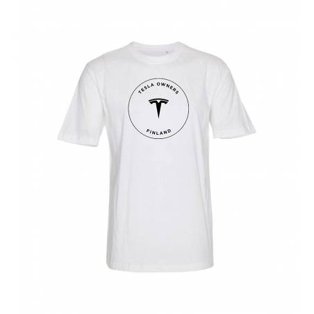 Valkoinen Tesla Owners T-paita