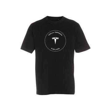Musta Tesla Owners T-paita