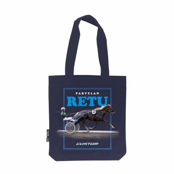 Navy Blue Parvelan Retu shopping bag with long handles