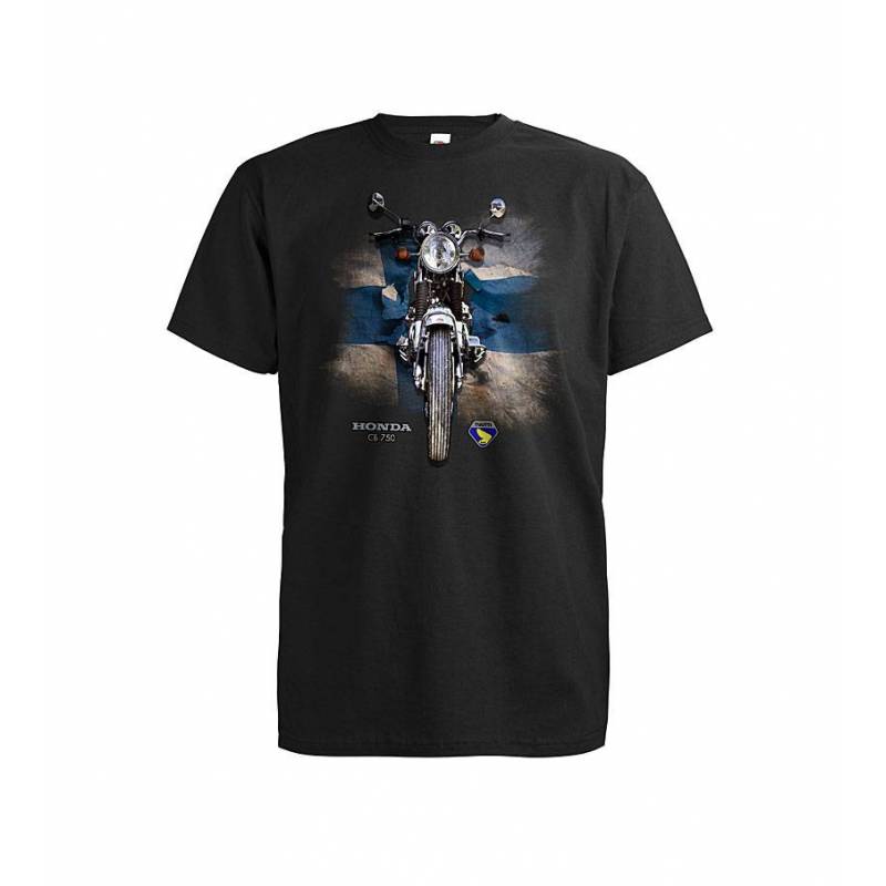 Black Honda 750 front&rear T-shirt