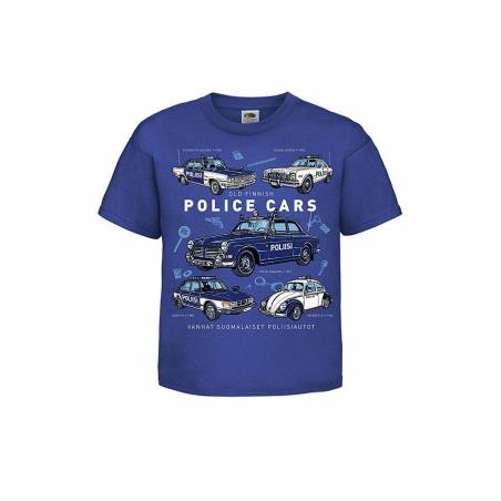 Royal sininen DC Vanhat poliisiautot Lasten T-paita
