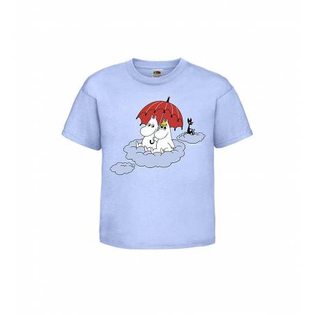 Sky Blue Moomin on the cloud Kids T-shirt