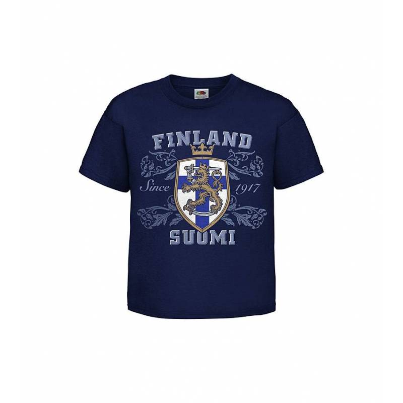 Deep Navy Finland Lion Kids T-shirt