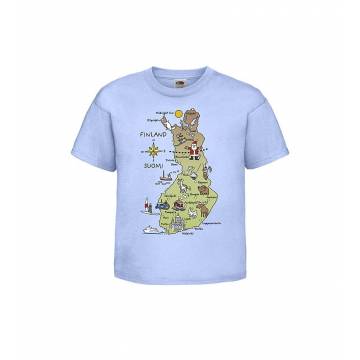 Sky Blue DC Finland´s map Kids T-shirt