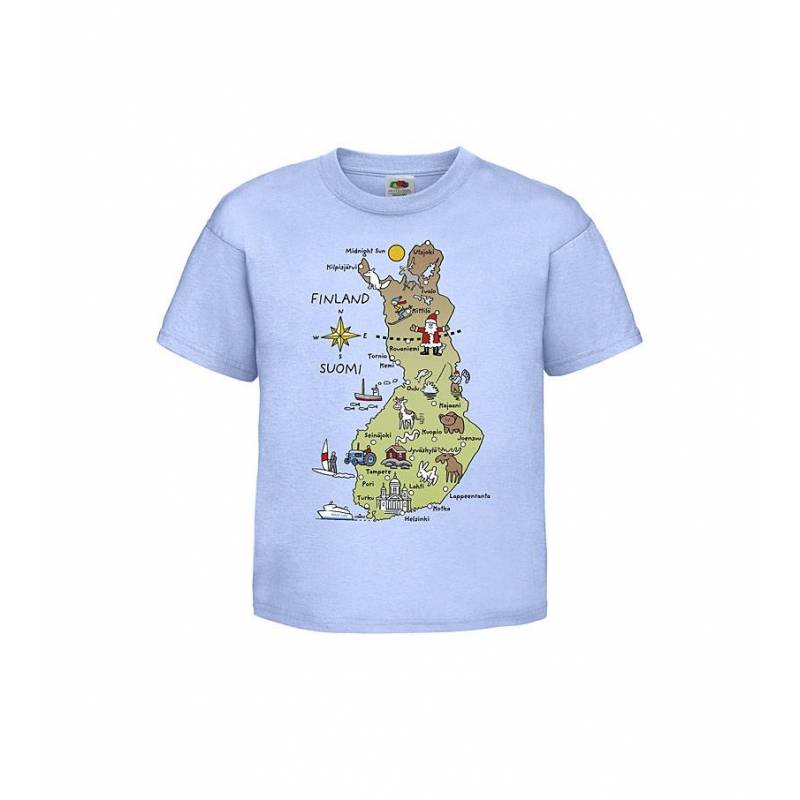 Sky Blue DC Finland´s map Kids T-shirt