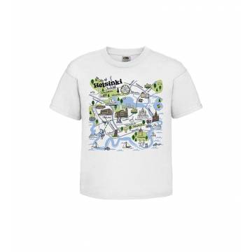 White Helsinki map Kids T-shirt