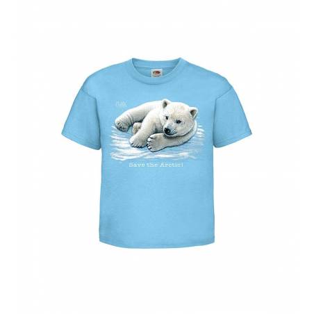 Azure Blue DC Polar bear cub  Kids T-shirt