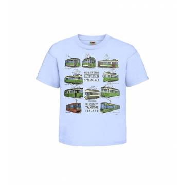 Sky Blue Old and new Trams Kids T-shirt