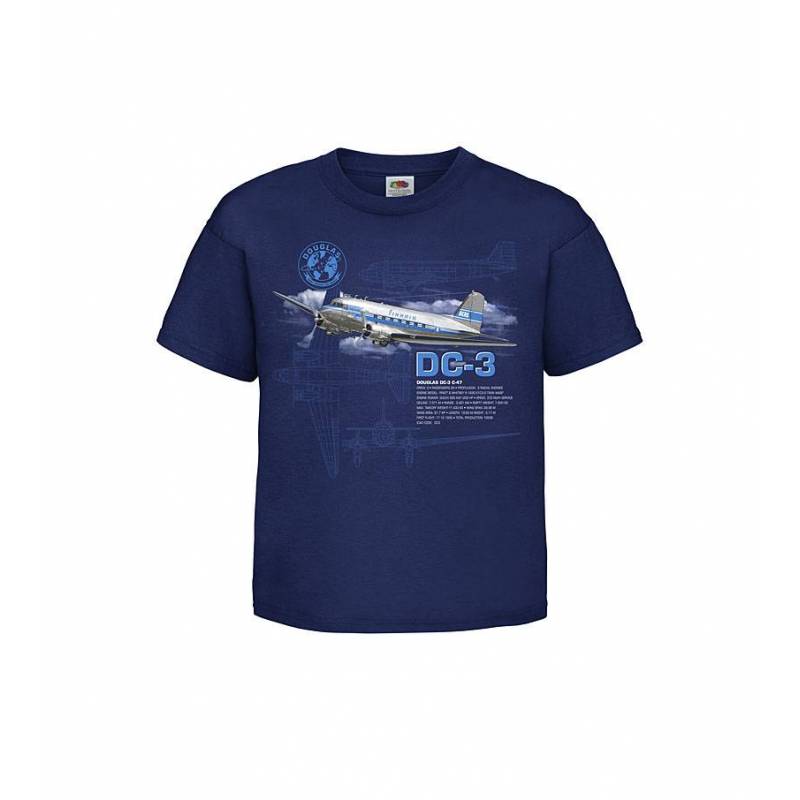 Navy Blue Digi DC-3 Kids T-shirt
