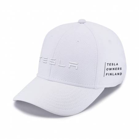 Valkoinen Tesla Owners Cofee Lippis