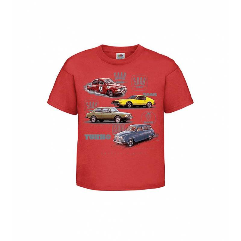 Red Classic Saab Kids T-shirt