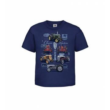 Navy Blue Classic tractors Kids T-shirt